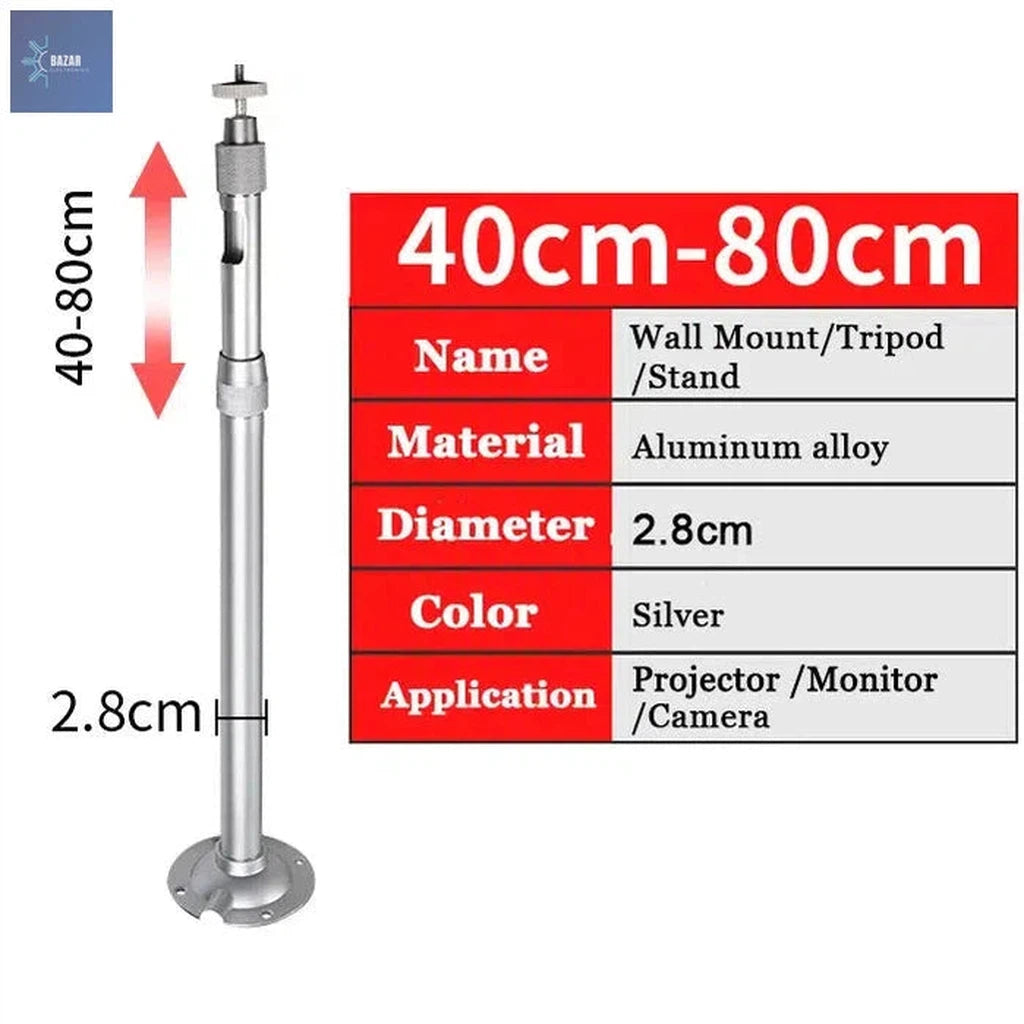 Soporte de Techo Universal Salange: Montaje Estable y Ajustable para Proyectores LED-BAZAR ELECTRONICO-40-80cm-BAZAR ELECTRONICO