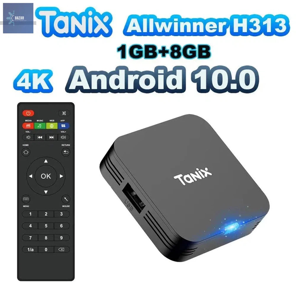 Tanix TX1: Potente Smart TV con Android 10, 4K HDR y Conectividad WiFi 2.4G para Entretenimiento Ilimitado-BAZAR ELECTRONICO-1GB 8GB-BAZAR ELECTRONICO