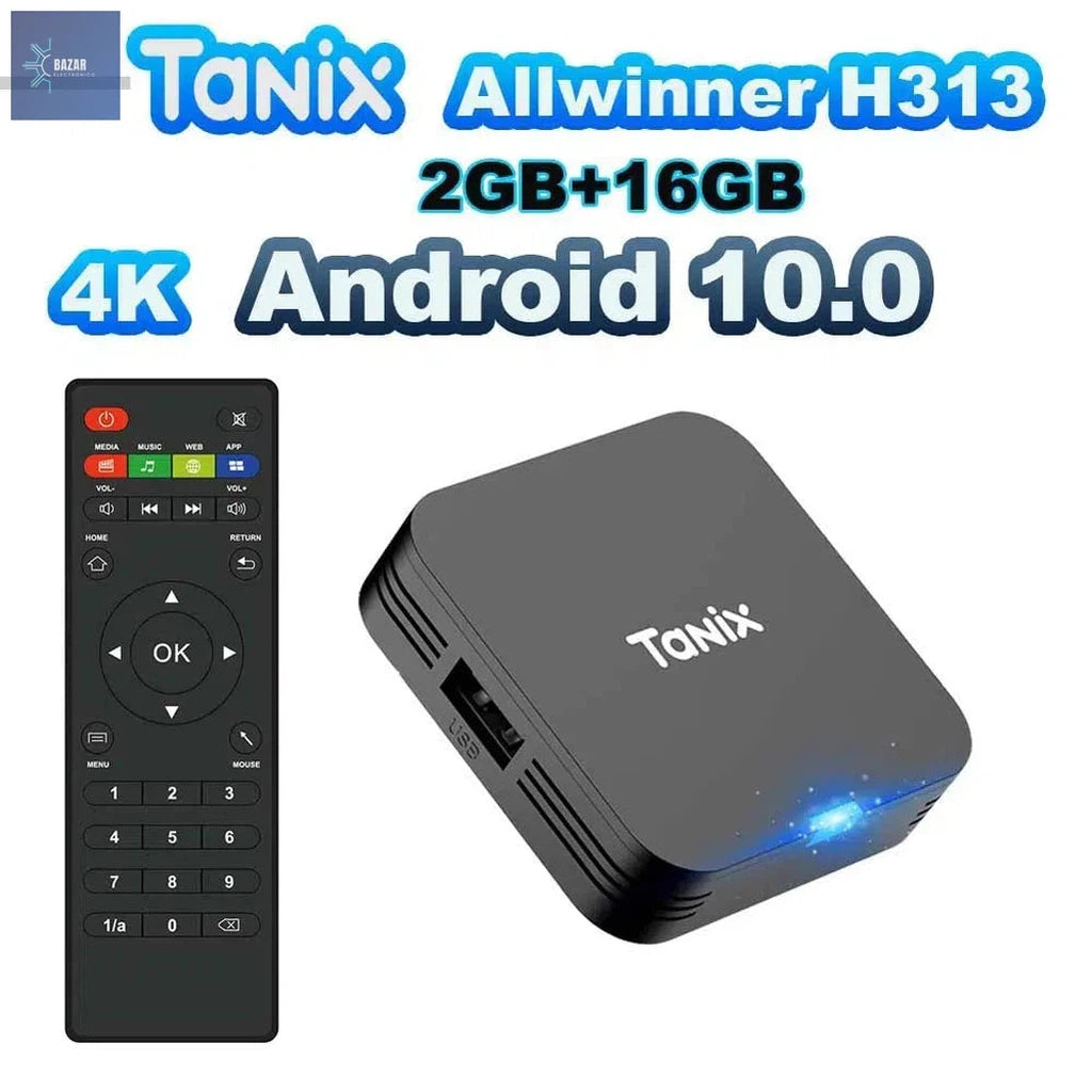 Tanix TX1: Potente Smart TV con Android 10, 4K HDR y Conectividad WiFi 2.4G para Entretenimiento Ilimitado-BAZAR ELECTRONICO-2GB 16GB-BAZAR ELECTRONICO