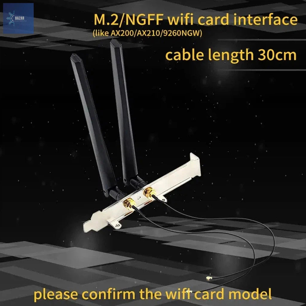 Tarjeta WiFi AX210 NGFF M.2 con Antenas de 6dBi: Conectividad Inalámbrica de Alto Rendimiento para Juegos y Streaming-BAZAR ELECTRONICO-BAZAR ELECTRONICO